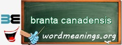 WordMeaning blackboard for branta canadensis